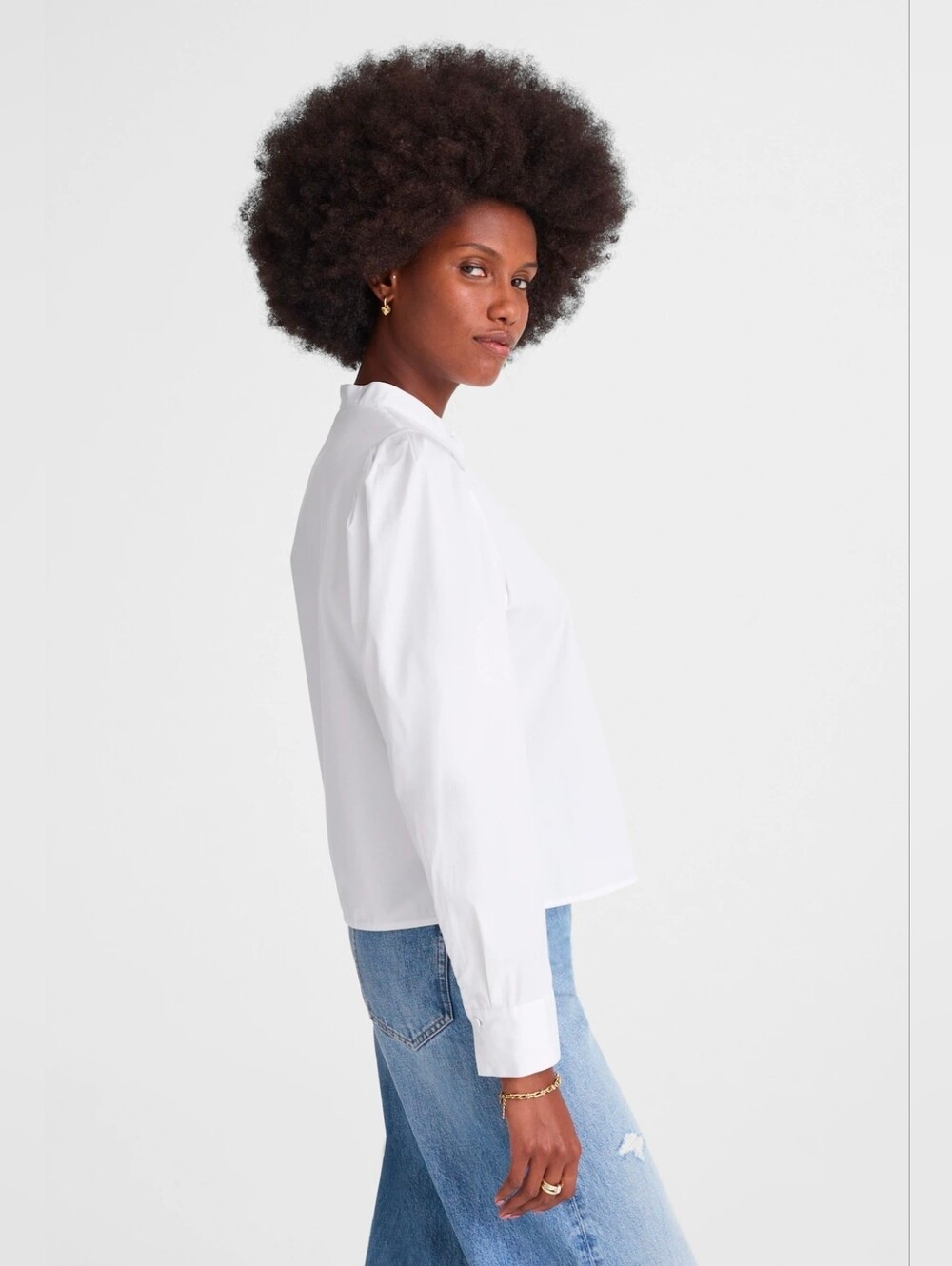 Madewell Women's Puff-Sleeve Button-Up Shirt - Picture 2 of 10
